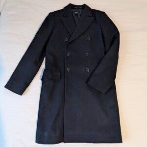 Karl Lagerfeld Pour H&M Wool Double-breasted MensOvercoat Black VG Cond. US36